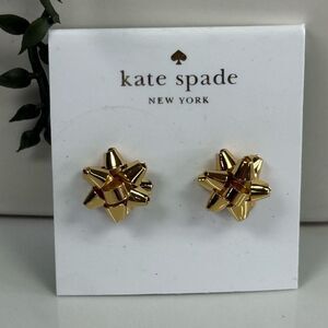 New Kate Spade Bourgeois Bow Goldtone Stud Earrings